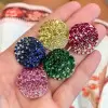 Multicolor Sapphire Paved Curved Disc Bold Stud Earrings