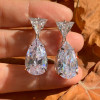 20ctw Pear and Trillion Cut Classic Drop Earrings