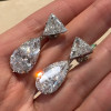 20ctw Pear and Trillion Cut Classic Drop Earrings