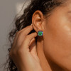 11ctw Cushion Cut Emerald Halo Stud Earrings