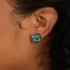 11ctw Cushion Cut Emerald Halo Stud Earrings