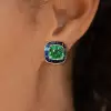11ctw Cushion Cut Emerald Halo Stud Earrings