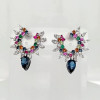 6ctw Multicolor Sapphire Firework Earrings