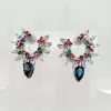 6ctw Multicolor Sapphire Firework Earrings