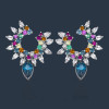 6ctw Multicolor Sapphire Firework Earrings