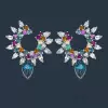 6ctw Multicolor Sapphire Firework Earrings