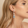 14ctw Round Cut Enamel Art-deco Vintage Drop Earrings