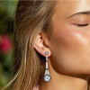 14ctw Round Cut Enamel Art-deco Vintage Drop Earrings