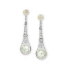 14ctw Round Cut Enamel Art-deco Vintage Drop Earrings
