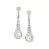 14ctw Round Cut Enamel Art-deco Vintage Drop Earrings