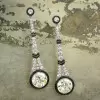 14ctw Round Cut Enamel Art-deco Vintage Drop Earrings