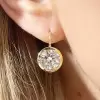 7.5ctw Bezel Set Round Cut Classic Drop Earrings