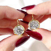 7.5ctw Bezel Set Round Cut Classic Drop Earrings