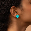 11ctw Asscher Cut Emerald/Paraiba Stud Earrings