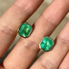 12ctw Emerald Cut Bezel Set Emerald Stud Earrings