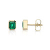 12ctw Emerald Cut Bezel Set Emerald Stud Earrings