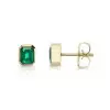 12ctw Emerald Cut Bezel Set Emerald Stud Earrings