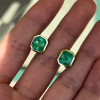 12ctw Emerald Cut Bezel Set Emerald Stud Earrings
