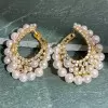 25ctw Pearl Front Facing Hoop Statement Earrings