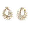 25ctw Pearl Front Facing Hoop Statement Earrings