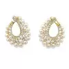 25ctw Pearl Front Facing Hoop Statement Earrings