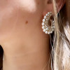 25ctw Pearl Front Facing Hoop Statement Earrings