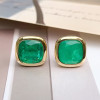 8ctw Cushion Cut Emerald Bezel Set Stud Earrings