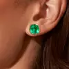 8ctw Cushion Cut Emerald Bezel Set Stud Earrings