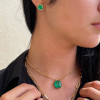 8ctw Cushion Cut Emerald Bezel Set Stud Earrings