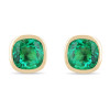 8ctw Cushion Cut Emerald Bezel Set Stud Earrings