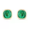 8ctw Cushion Cut Emerald Bezel Set Stud Earrings