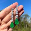20ctw Multi-cut White Sapphire and Paraiba Drop Earrings