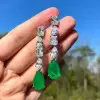 20ctw Multi-cut White Sapphire and Paraiba Drop Earrings