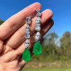 20ctw Multi-cut White Sapphire and Paraiba Drop Earrings
