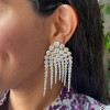 22ctw Round Cut Fringe Chandelier Earrings