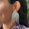 22ctw Round Cut Fringe Chandelier Earrings