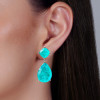 14ctw Pear and Cushion Cut Paraiba Drop Earrings