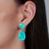 14ctw Pear and Cushion Cut Paraiba Drop Earrings