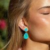 14ctw Pear and Cushion Cut Paraiba Drop Earrings