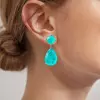 14ctw Pear and Cushion Cut Paraiba Drop Earrings