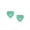 12ctw Heart Cut Emerald Classic Stud Earrings