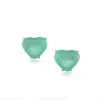 12ctw Heart Cut Emerald Classic Stud Earrings