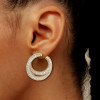 16ctw White Sapphire Paved Double-Hoop Earrings