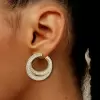 16ctw White Sapphire Paved Double-Hoop Earrings