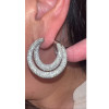 16ctw White Sapphire Paved Double-Hoop Earrings