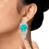 20ctw Heart Cut Paraiba Cluster Statement Earrings