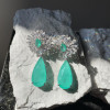 18ctw Pear Cut Green Blue Paraiba Drop Earrings