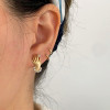 Round Cut Sandblasted Love Hands Stud Earrings
