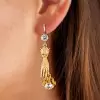 Antique Sandblasted Love Hands Flower Drop Earrings