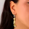 Antique Sandblasted Love Hands Flower Drop Earrings